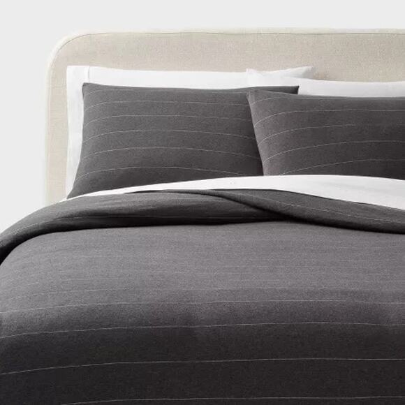 Threshold Bedding Target Threshold Grey Stripe Jersey Duvet And